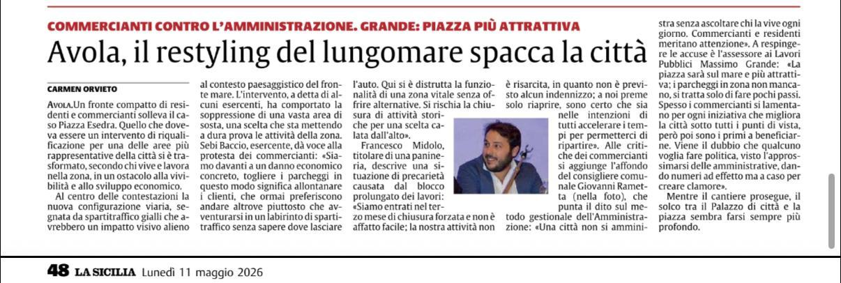 Articolo sul restyling del lungomare e Piazza Esedra